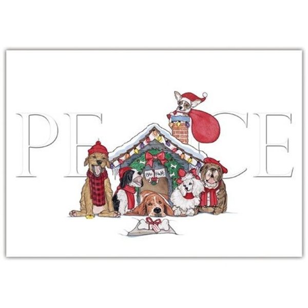 Pipsqueak Productions Pipsqueak Productions C593 Howliday Peace Mix Dog Holiday Christmas Boxed Cards - Pack of 10 C593